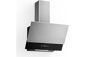 ‎KLARSTEIN Klarstein Verosteel Dunstabzugshaube 60 cm - Kopffreihaube, 624 m³/h, A++ Energie, Touch, LED, leise, Edelstahl & Glas, Abzugshaube Küche, spülmaschinenfester Filter