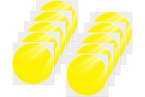 YIKIADA Pegatinas de Puntos Adhesivas Amarillas, Etiquetas de Puntos Impermeables Autoadhesivas de Vinilo de 152 mm, Pegatinas de Piso Redondas removibles para Oficina, Escuela, niños, Paquete de 10