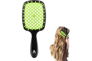 Kinretixia Haarbürste zum Entwirren – Haarbürste zum Entwirren, Entwirrungsbürste, Entwirrungsbürste für lockiges Haar, Entwirrungsbürste (Schwarz grün)