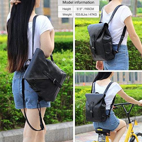 Koolertron Retro Kunstleder Vintage Fashion Unisex School Student Laptop 12   Rucksack Wanderrucksack Hiking Backpack Damen Herren Schultertasche Ruck