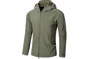 VADOOLL Herren Taktische Jacke Softshell Fleece Kapuzen Outdoor Mantel Warme Winterjacke Militär Softshell Taktische Jacke