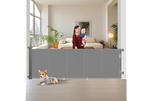 WODONDOG Barrière de Sécurité Rétractable 3M, Barriere de Securite Enfant Extensible, Barriere de Securite Enroulable pour Escaliers et Couloirs