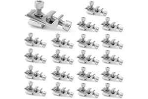 PLLYPE Solarpanel Erdungsclips, 20PCS Erdungsklemmen PV, Solarmodul Montagehalterung, Aluminium Solarmodul, Solarpanelen für Solar Montage System, Erdungsösen, Photovoltaik-Unterstützung