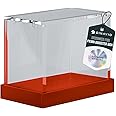 Dinavio Crafthouse Booster Box Acrylic Display Case,Pokemon Booster Box Case Acrylic Display Storage,Cards NOT Included,Premium Acrylic Magnetic Box with Top Load Lid With Colored Base (Red Base)