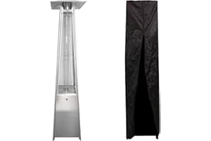 Happy Garden Parasol Chauffant au gaz Stockholm 13kW en INOX + Housse de Protection