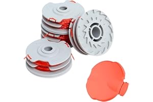 MAOZHOU Strimmer Spool Line,4 PCS Φ1.5mm 11m FLY021 513937190 Standard Double Autofeed Nylon Replacement Spools + FLY060 Spool Cover,Compatible with Flymo Contour 500E Mini/Multi/Power Trim Grass Trimmer