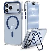 Spigen Ultra Hybrid Optik S MagFit Case for iPhone 18 Pro Max/17 Pro MAX | Compatible with MagSafe, Clear Dark Blue