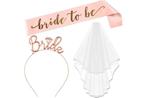 ADETEU Junggesellenabschied Frauen, Bride to Be Schärpe Schleier Tiara Accessoires Schleier Braut Bachelorette Party Deko