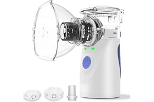 LIFOCI Inhaliergeräte für Erwachsene Inhalationsgerät Kinder Inhalator Inhaliergerät Kinder Vernebler mit Gesichtsmaske und Mundstück Automatische Reinigungsfunktion für Atemwegserkrankungen Wirksam (Blau)