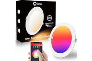 Lumary 18W Downlight LED Techo Emportrable Inteligente, Ø225mm x 20mm Redondo Ultradelgado WiFi APP Control, RGB y Blanco Regulable 2700-6500K, Compatible con Alexa y Google para Salón Cocina, 1 Pack
