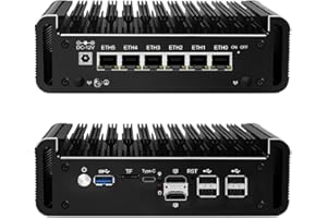 ‎GLOVARY Glovary Firewall Mini PC Octa Core i3 N305, DDR5 16GB RAM 512GB NVMe SSD, 6 x 2.5GbE i226V LAN Fanless Ethernet Computer, Micro Router Appliance, AES-NI, TF, Type-C, Unterstützt Pfsense OPNsense