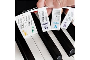 KOLDOT Piano Keyboard Note Labels Removable Piano Keyboard Stickers for Beginner Silicone Piano Notes Guide for Learning, 61-Key Full Size, No Need Stickers, Reusable and Comes with Box (61-Key Colorful)