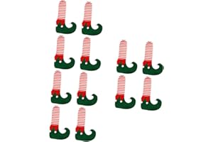 ‎CABILOCK Cabilock 12 STK Tisch- Und Stuhlfußabdeckung Für Weihnachten Stuhlfußschützer Stuhlfußbezüge Weihnachtsstuhl Elfen Füße Schuhe Grüner Schreibtisch Grüner Stuhl Möbel Stuhlbein Flanell