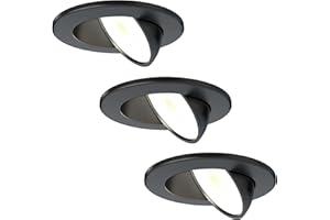 Ledvion - 3X LED Downlight, Black, Dimmable, 5W, IP65, CCT, COB, Ø75mm, 5 Year Guarantee