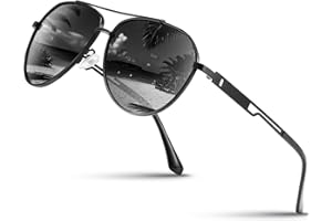 Wrimen Sonnenbrille-Herren-Damen-Polarisiert-Metallrahmen-Unisex-UV400-Schutz-Klassische Ultraleichte für Fahren,Angeln,Laufen & Outdoor