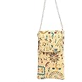 Tickles Printed Mobile Pouch with Waist Clip Saree Hook Detachable Sling for Women Girls (Color: Beige) (Size: 6.5 Inches)