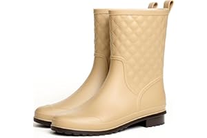 Csgkag Botas de Agua Mujer Botas Lluvia de Mujer Boots de Goma de Moda Impermeable Aire Libre Caucho de Botines