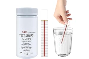 HIEMIBLE Tests D'eau Salée Pour Piscine Et Spa, 20 Bandelette Test Piscine Au Sel, Bandelette Papier Détection Teneur En Chlorure Sodium, Bandes De Test De Sel De Piscine Rapides Pour Bain À Remous, Spa
