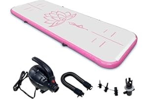 SUDOO 3M/4M/5M/6M Inflatable Gymnastics Mat Tumbling Mat With Electric Air Pump 10cm Thick Air Floor Practice Gymnastics Workout Mat Practice for Home Use Gym Yoga Outdoor Beach