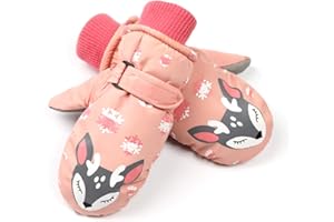 FitTrek Skihandschuhe Kinder Baby - Winterhandschuhe Fäustlinge Kinder Wasserdicht- Winter Handschuhe Jungen Mädchen für 3-12 Jahre