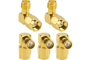 5 Pièces SMA Mâle à SMA Femelle Adaptateur Droite, KUOQIY RF Coaxial Amadouer Adaptateur RP-SMA, pour Antenne WiFi, FPV, Lunettes, Routeur