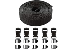 HUSZZM Gurtband mit Schnallen Klippverschluss aus Polypropylen Steckschnalle Sicherheitsgurt Gurtschnalle Steckschliee Rucksackschnallen fr Rucksack Gepckgurten Koffer Armbnder Hundehalsband