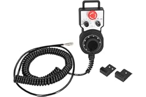 RANKOMU Volantino CNC Controller, 100PPR Volantino CNC universale con arresto di emergenza Generatore di impulsi manuale per fresatrice per incisione su router CNC