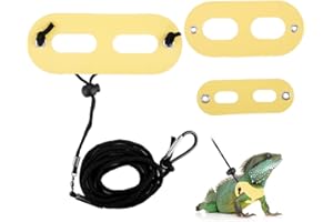 Felenny Eidechsengeschirr und Leine Verstellbares Reptiliengeschirr aus weichem Leder für Amphibien und kleine Reptilien Echsenbartdrache (3 Stück, S+M+L)