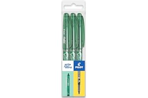Pilot Frixion FR7 Lot de 3 stylos roller effaçables Heat/Friction Pointe moyenne 0,7 mm Vert