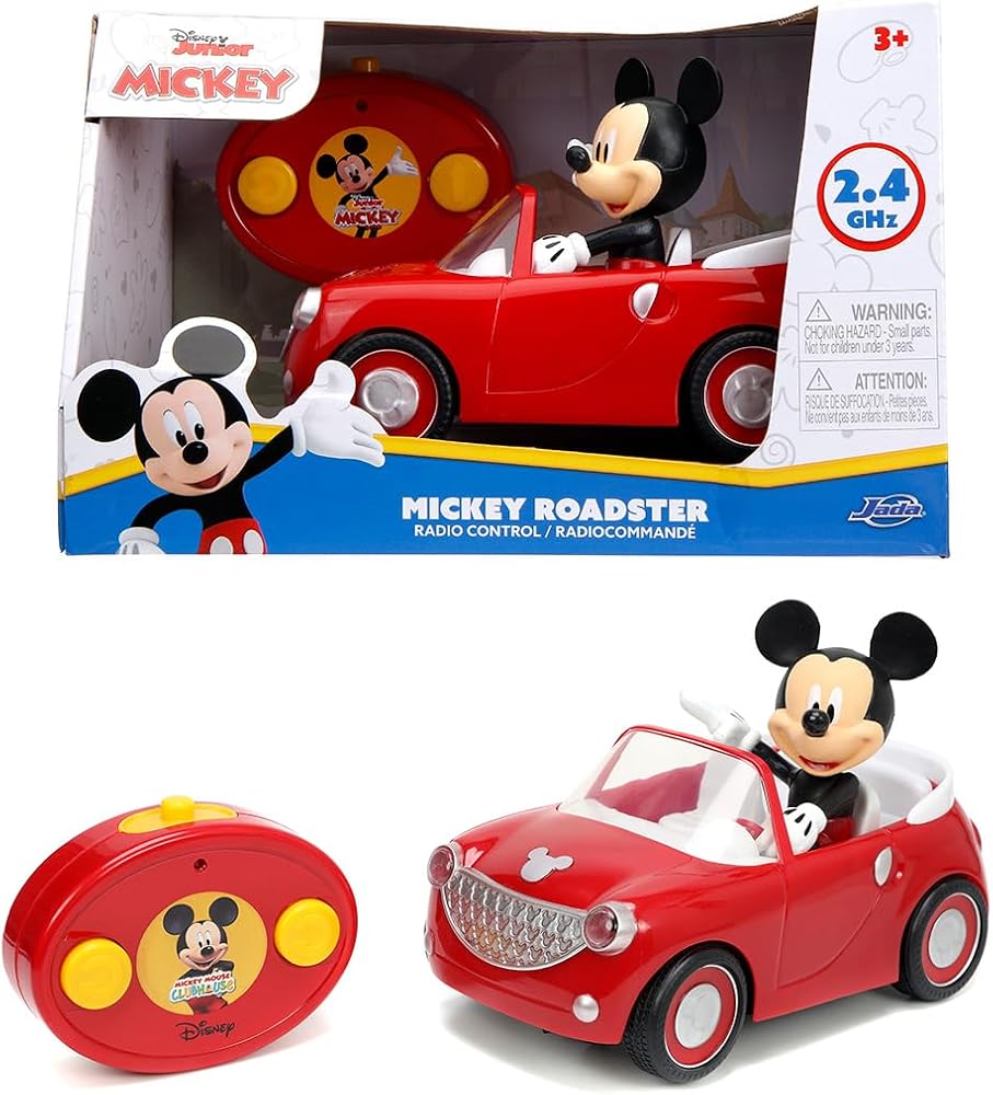 Jada Toys Disney Junior Mickey Mouse Clubhouse Roadster RC Car, 7" Red