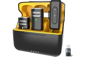 UTECTION by VOOK Wireless Microphone with ANC Noise Cancellation – Collar Mic for iPhone & Android | 360° Audio Capture, 40H Battery, 98ft Range | Wireless Mic for YouTube, Vlogging & Video Recording