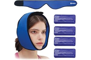 WORLD-BIO 4PCS Poche de Glace de Dents Sagesse, Poche de Glace Froid en Gel Visage, Poche Froid Visage, Compresse Chaude et Froide Réglable - Idéal avec les Blessures, la Chirurgie Buccale et Faciale