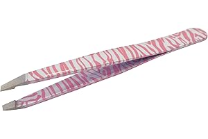 TECNIWORK Pinzetta obliqua Pink Zebra TNS Cosmetics - in acciaio inox qualità professionale