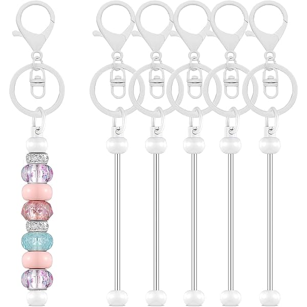 GYSURYB 8 PièCes Barres de Porte-CléS PerléEs éBauches de Perles Kit de Porte-CléS de Barre de Perles Bricolage Accessoires de Porte-CléS pour Femmes Bricolage B