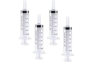 AONAYO Lot de 4 seringues de 50 ml (60 ml), 50 ml, Syrings, Luer Lock, seringues de dosage, seringues de 60 ml, seringues en plastique sans aiguille avec capuchons, pour laboratoire, alimentation animale