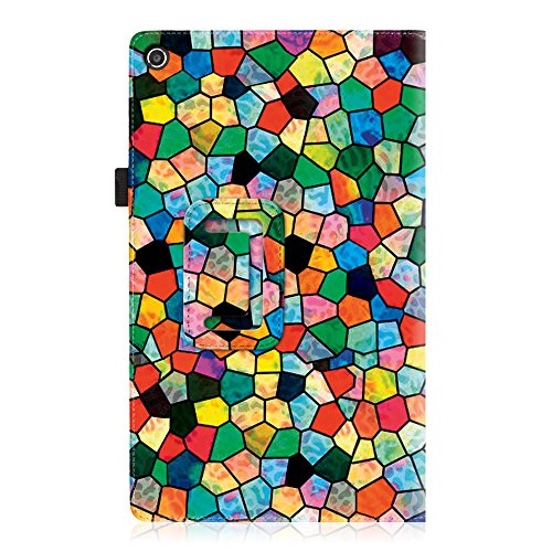 Fintie Medion Lifetab S10351 S10352 X10301 X10302 MD 99666 Hülle Case – Folio Kunstleder Schutzhülle Tasche Cover Etui mit Ständerfunktion und Stylus-Halterung für Medion Lifetab S10351 S10352 X10301 X10302 Tablet-PC (10.1 Zoll), Mosaic - 8