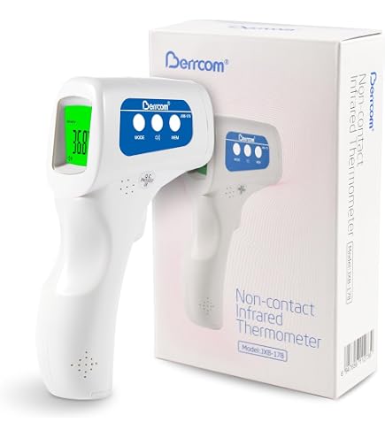 Thermomètre Frontal Infrarouge Sans Contact - Pour Bébés, Enfants, Adultes - Lecture En 1 Sec, Mémoire 32 Valeurs, Alarme Fièvre - Jaune