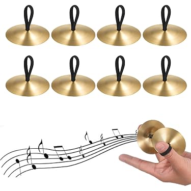 Cymbales Doigts En Cuivre – Lot De 8 (4 Paires) – 5,5 Cm – Son Clair – Pour Yoga, Méditation, Danse Du Ventre – Enfants & Adultes
