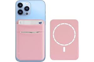Magnetische Handy-Kartenhalter-Brieftasche,Dehnbare Lycra-Doppeltasche für die Rückseite des Handys,Kreditausweis,Handyhülle,kompatibel mit Magsafe iPhone 14,13,12,Pro,Max & Mag Safe Hülle YesDoes