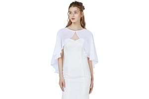 BEAUTELICATE Chal Cape Mujer Fiesta para Bodas Vestido Noche Gasa Capeletes Altos Bajos Elegante Ligero