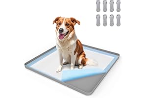 VavoPaw Support de Pipi pour Chien, Porte-Pipi pour Chiot de 24"×24" avec Pinces, Support de Pipi pour Chien Étanche, Support de Pipi en Silicone Imperméable, Bac à Pipi pour Chien Facile à Nettoyer