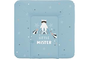 Schnucky Wickelauflage - weiche Baby Wickelunterlage, Wickeltischauflage, wasserdicht und abwaschbar, für Wickeltisch/Wickelkommode geeignet. [75 x 72 cm, Herr]