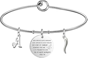 Awyuan Bracciale dell'amicizia personalizzato con iniziali - Regalo gioioso per buone amiche, sorelle, figlie e fidanzate Bracciale da donna e da ragazza