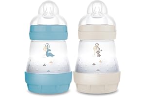 MAM Biberon Easy Start/Anti-Colique - 160ml - Océan + Sable - Tétine Débit 1 - X2