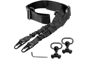 Karriter Tactical Gun Sling Rifle ， 2-Punkt-Gewehrriemen mit Riemenauflage Verstellbarer Einzelpunkt-Sling, Zwei-zu-EIN-Punkt-Gun-Sling für die Outdoor-Sportjagd