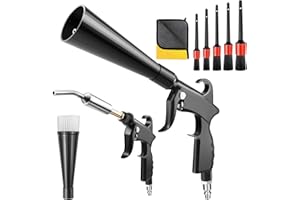 CHOLANG Pistolet de nettoyage à sec, pistolet de nettoyage intérieur haute pression pour voiture, souffleur haute pression, outil de nettoyage de voiture avec 2 buses pour souffler rapidement la saleté et la