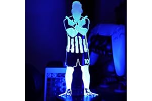 Shop and Solve FootballLED - Luce 3D dream - lampada USB e batteria con telecomando, 7 colori e 5 modalità per bambini e adulti tifosi inter Lampada Lautaro gadget inter idea regalo gaming(Lautaro)