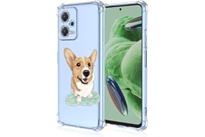 UPLAI Funda para Xiaomi Poco X5 5G/Xiaomi Redmi Note 12 5G, Ultra Delgado Suave TPU Silicona Antigolpes Carcasa Patrón de Pintura 3D, Elegante Lindo Transparente Estuche Caso.Cachorro Amarillo