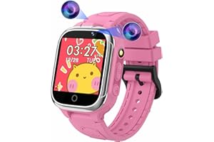 KESASOHE Smartwatch Bambini con 24 Giochi, 2 Fotocamere Schermo Tattile da 1,54" Musica Sveglia Contapassi Torcia Calcolatrice Orologio Smartwatch Multifunzionale Il Miglior Regalo per Ragazzi e Ragazze.