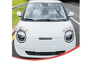 SHUNYABEI Car Eyelashes Stickers 3D Funny Headlight Decals for Women & Men Universal Car Styling Accessories Long & Bold Design Easy Peel & Stick Decoration (Black,2Pcs)